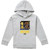 Disney Star Wars C3Po Chewbacca 12Th Birthday Space Youth Kids Pull-Over Hoodie, Athletic Heather in Grey | Size: 12-13 Years