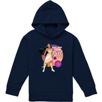 Disney Pocahontas Follow Your Path Youth Kids Pull-Over Hoodie, Navy | Size: 7-8 Years