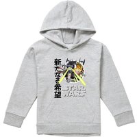 Disney Star Wars Anakin Manga Xwing Fighter Pilot Fight Youth Kids Pull-Over Hoodie, Athletic Heather in Grey | Size: 5-6 Years
