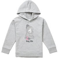 Disney Winnie The Pooh Eeyore Hug Life Valentine'S Day Youth Kids Pull-Over Hoodie, Athletic Heather in Grey | Size: 5-6 Years