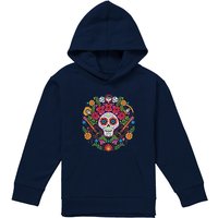 Disney Coco Day Of The Dead Patch With Miguel, Ernesto, Hector Youth Kids Pull-Over Hoodie, Navy | Size: 5-6 Years