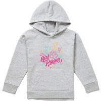 Disney Princess Girl Power Jasmine, Rapunzel, Ariel Line Art Youth Kids Pull-Over Hoodie, Athletic Heather in Grey | Size: 7-8 Years