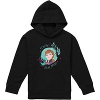 Disney Frozen Follow Your Heart With Anna Youth Kids Pull-Over Hoodie, Black | Size: 7-8 Years