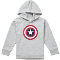 Marvel Captain America Shield Youth Kids Pull-Over Hoodie, Athletic Heather in Grey | Size: 12-13 Years