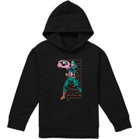 Marvel Captain America Emerge Youth Kids Pull-Over Hoodie, Black | Size: 5-6 Years