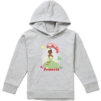 Disney The Princess & The Frog Birthday Princess With Tiana Youth Kids Pull-Over Hoodie, Athletic Heather in Grey | Size: 7-8 Years