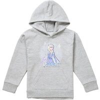 Disney Frozen Believe In Yourself With Elsa Youth Kids Pull-Over Hoodie, Athletic Heather in Grey | Size: 9-11 Years
