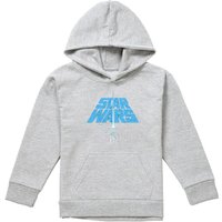 Disney Star Wars Saber Logo Youth Kids Pull-Over Hoodie, Athletic Heather in Grey | Size: 9-11 Years