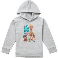 Marvel Guardians Of The Galaxy In Full Bloom Youth Kids Pull-Over Hoodie, Athletic Heather in Grey | Size: 5-6 Years