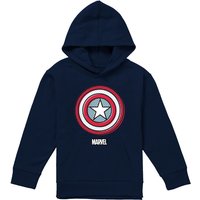 Marvel Captain America Ziptone America Shield Youth Kids Pull-Over Hoodie, Navy | Size: 9-11 Years