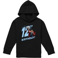 Marvel Thor Birthday 12 Youth Kids Pull-Over Hoodie, Black | Size: 7-8 Years
