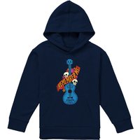 Disney Coco Remember Me Guitar With Skulls Youth Kids Pull-Over Hoodie, Navy | Size: 9-11 Years