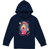 Disney Sleeping Beauty Birthday Princess With Aurora Youth Kids Pull-Over Hoodie, Navy | Size: 5-6 Years