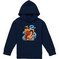 Disney Aladdin Diamond In The Rough, With Abu & The Magic Lamp Youth Kids Pull-Over Hoodie, Navy | Size: 5-6 Years