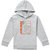 Disney Star Wars Vader Outline Youth Kids Pull-Over Hoodie, Athletic Heather in Grey | Size: 7-8 Years