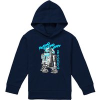 Disney Star Wars R2D2 Graff Youth Kids Pull-Over Hoodie, Navy | Size: 5-6 Years