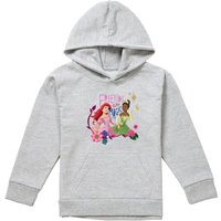 Disney Princess Ariel & Tiana Friends Are Magic Youth Kids Pull-Over Hoodie, Athletic Heather in Grey | Size: 12-13 Years