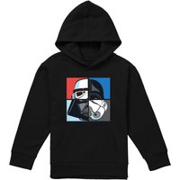 Disney Star Wars Darth Vader & Stormtrooper Squares Youth Kids Pull-Over Hoodie, Black | Size: 7-8 Years