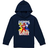 Hasbro Power Rangers Everyone Can Be A Ranger Youth Kids Pull-Over Hoodie, Navy | Size: 5-6 Years