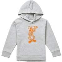 Disney Mickey Mouse Skeleton Youth Kids Pull-Over Hoodie, Athletic Heather in Grey | Size: 12-13 Years