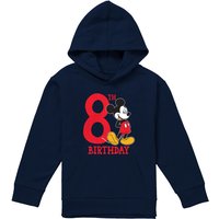 Disney Mickey Mouse 8Th Birthday Shirt Youth Kids Pull-Over Hoodie, Navy | Size: 9-11 Years