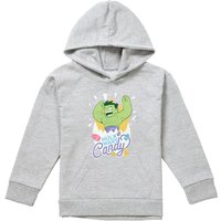 Marvel Easter Hulk Want Candy Youth Kids Pull-Over Hoodie, Athletic Heather in Grey | Size: 12-13 Years