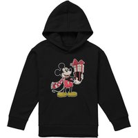 Disney Mickey Mouse Christmas Present Youth Kids Pull-Over Hoodie, Black | Size: 12-13 Years