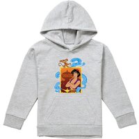 Disney Aladdin Diamond In The Rough, With Abu & The Magic Lamp Youth Kids Pull-Over Hoodie, Athletic Heather in Grey | Size: 7-8 Years