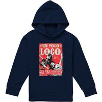 Disney Coco Hector & Miguel Un Poco Loco Poster Youth Kids Pull-Over Hoodie, Navy | Size: 5-6 Years