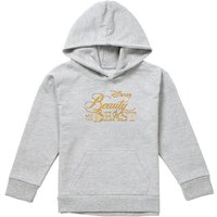 Disney Beauty & The Beast Logo Youth Kids Pull-Over Hoodie, Athletic Heather in Grey | Size: 9-11 Years