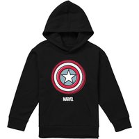Marvel Captain America Ziptone America Shield Youth Kids Pull-Over Hoodie, Black | Size: 9-11 Years