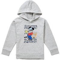 Disney Mickey Mouse Street Style Youth Kids Pull-Over Hoodie, Athletic Heather in Grey | Size: 12-13 Years