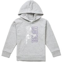 Marvel Black Panther Outline Youth Kids Pull-Over Hoodie, Athletic Heather in Grey | Size: 7-8 Years