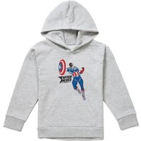 Captain America Sam Wilson Doodle Pull Over Hoodie Athletic Heather