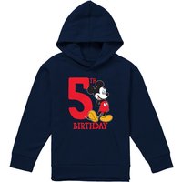 Disney Mickey Mouse 5Th Birthday Shirt Youth Kids Pull-Over Hoodie, Navy | Size: 9-11 Years