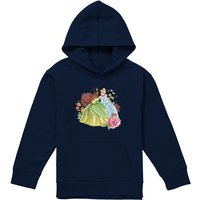 Disney Princess Tiana & Cinderella In The Garden Youth Kids Pull-Over Hoodie, Navy | Size: 7-8 Years
