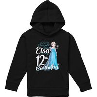 Disney Frozen Bright Like Elsa 12Th Birthday Youth Kids Pull-Over Hoodie, Black | Size: 7-8 Years