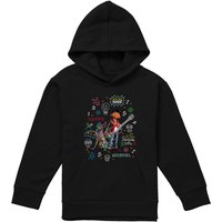 Disney Coco Miguel & Dante With Movie Quotes & Colorful Doodles Youth Kids Pull-Over Hoodie, Black | Size: 5-6 Years