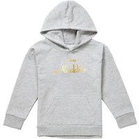 Disney Aladdin Logo Youth Kids Pull-Over Hoodie, Athletic Heather in Grey | Size: 5-6 Years