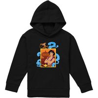 Disney Aladdin Diamond In The Rough, With Abu & The Magic Lamp Youth Kids Pull-Over Hoodie, Black | Size: 5-6 Years