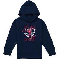 Marvel Spiderman Valentine'S Day Stick Together Youth Kids Pull-Over Hoodie, Navy | Size: 7-8 Years