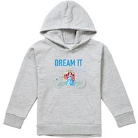 Disney Cinderella With Pumpkin Coach. Dream It, Then Do It Youth Kids Pull-Over Hoodie, Athletic Heather in Grey | Size: 12-13 Years