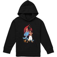 Disney Aladdin The Genie, Jafar & Abu Youth Kids Pull-Over Hoodie, Black | Size: 7-8 Years