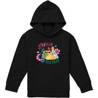 Disney Princess Stronger Together With Jasmine, Tiana, Belle Youth Kids Pull-Over Hoodie, Black | Size: 5-6 Years