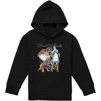 Disney Beauty & The Beast Don'T Mind The Books Youth Kids Pull-Over Hoodie, Black | Size: 9-11 Years