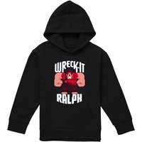 Disney Ralph Pixel Art Youth Kids Pull-Over Hoodie, Black | Size: 9-11 Years