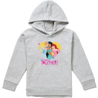 Disney Princess Valentine'S Day Better Together Youth Kids Pull-Over Hoodie, Athletic Heather in Grey | Size: 5-6 Years
