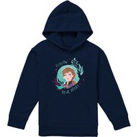Disney Frozen Follow Your Heart With Anna Youth Kids Pull-Over Hoodie, Navy | Size: 12-13 Years