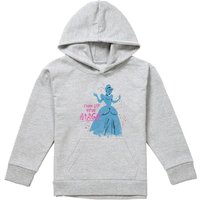 Disney Cinderella Turn Up Your Magic Youth Kids Pull-Over Hoodie, Athletic Heather in Grey | Size: 7-8 Years