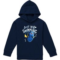 Disney Finding Nemo Dory Just Keep Swimming Youth Kids Pull-Over Hoodie, Navy | Size: 9-11 Years